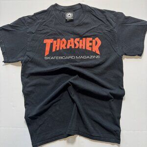 Vintage Y2K 2000's Thrasher Skateboard Magazine Skater Skate Medium Black Shirt